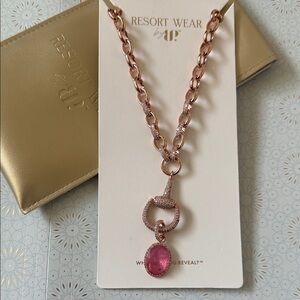 UNICORN - Rose Gold Necklace with Pink Pendant